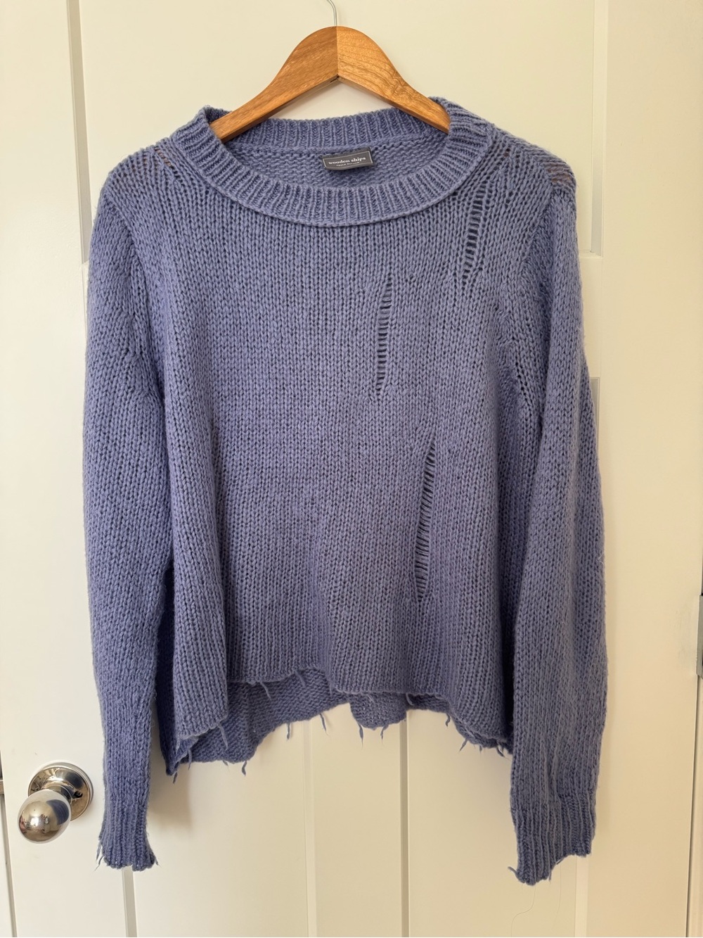 Wooden Ships Lavender Distressed Crewneck Sweater - Women